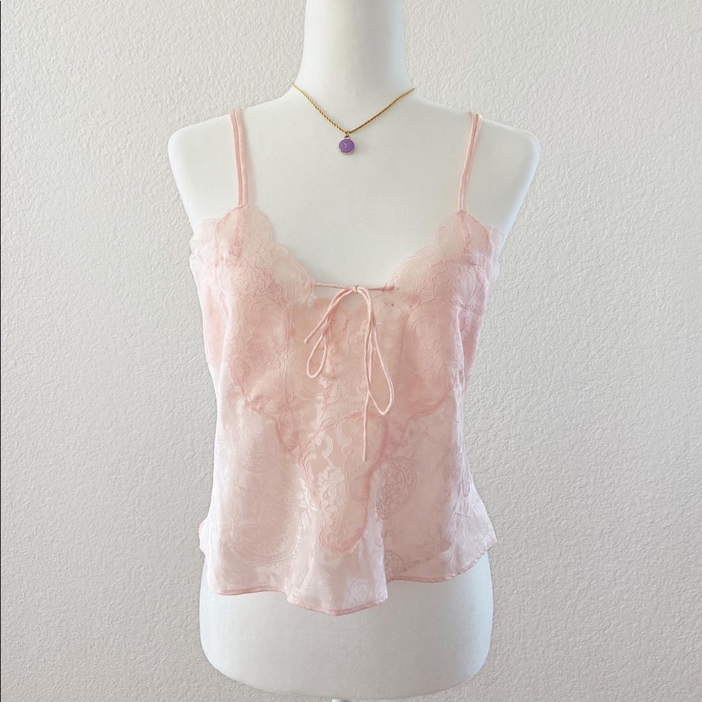 Vintage Gold Label Victoria Secret Pink Lace Top